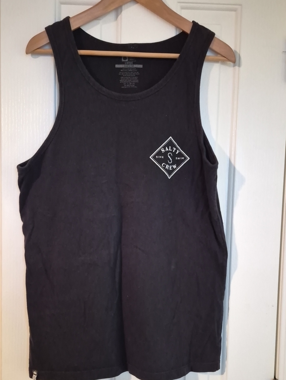 Salty Crew Black Tank with White Diamond Chest Logo